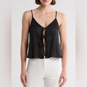 Leith Black Tie-Front Camisole